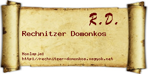 Rechnitzer Domonkos névjegykártya